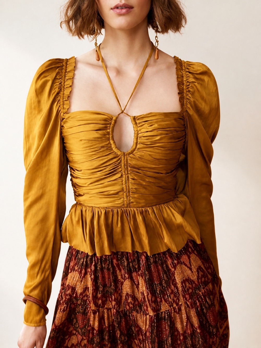 ❤️Ulla Johnson Satin Peplum Top❤️ Size 0 - Picture 3 of 10